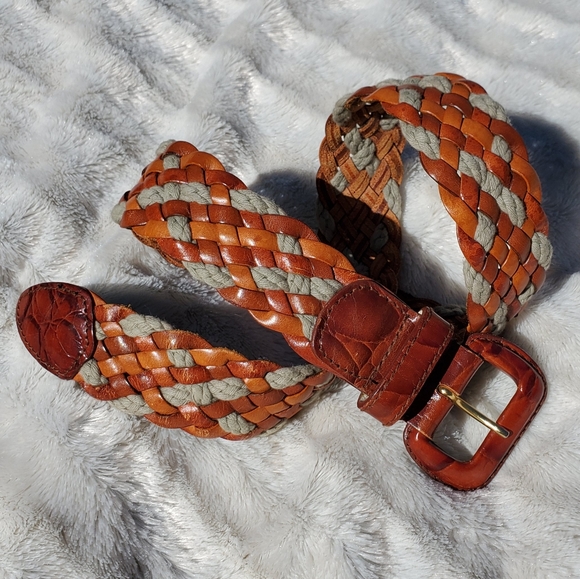 VTG woven leather & rope belt - Picture 4 of 8